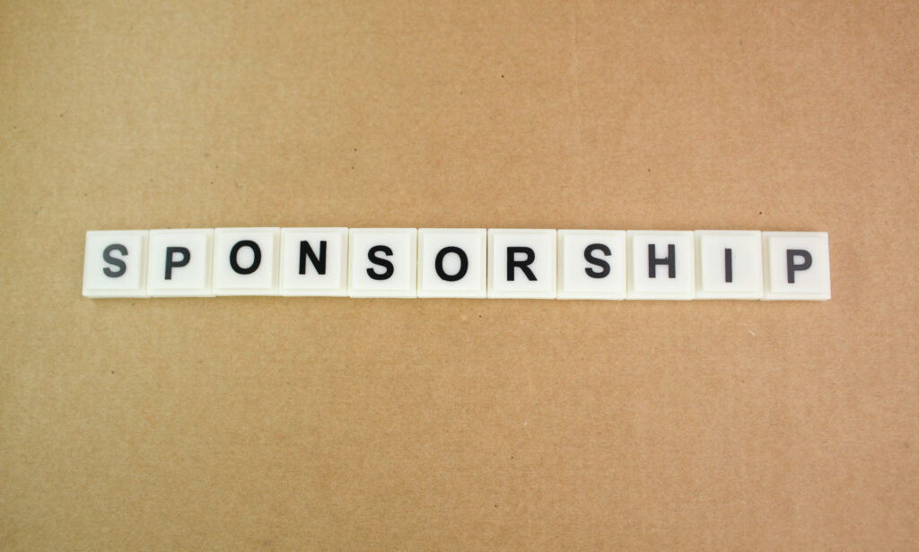 Scrabble-style letter tiles spelling the word “Sponsorship” on a plain background, symbolising UK immigration sponsorship rules.